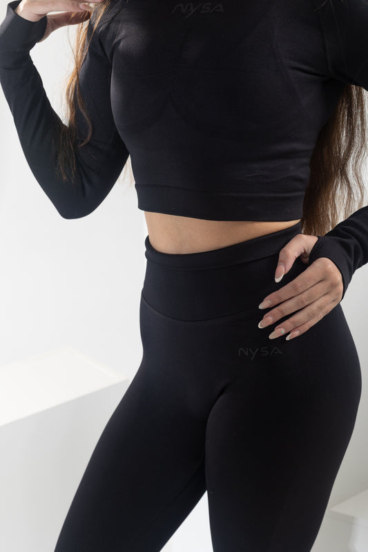 ScrunchLift Crop Long Tee - Coal
